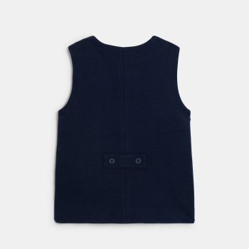 سترة محبوكة باللون الأزرق الداكن للأطفال.